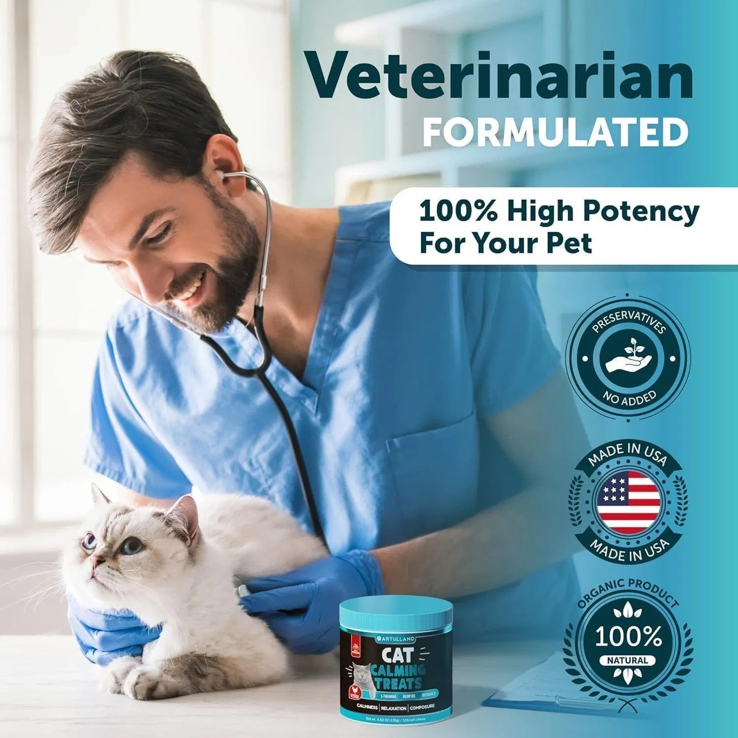 Hemp Calming Treats For Stress & Anxiety Relief For Cats