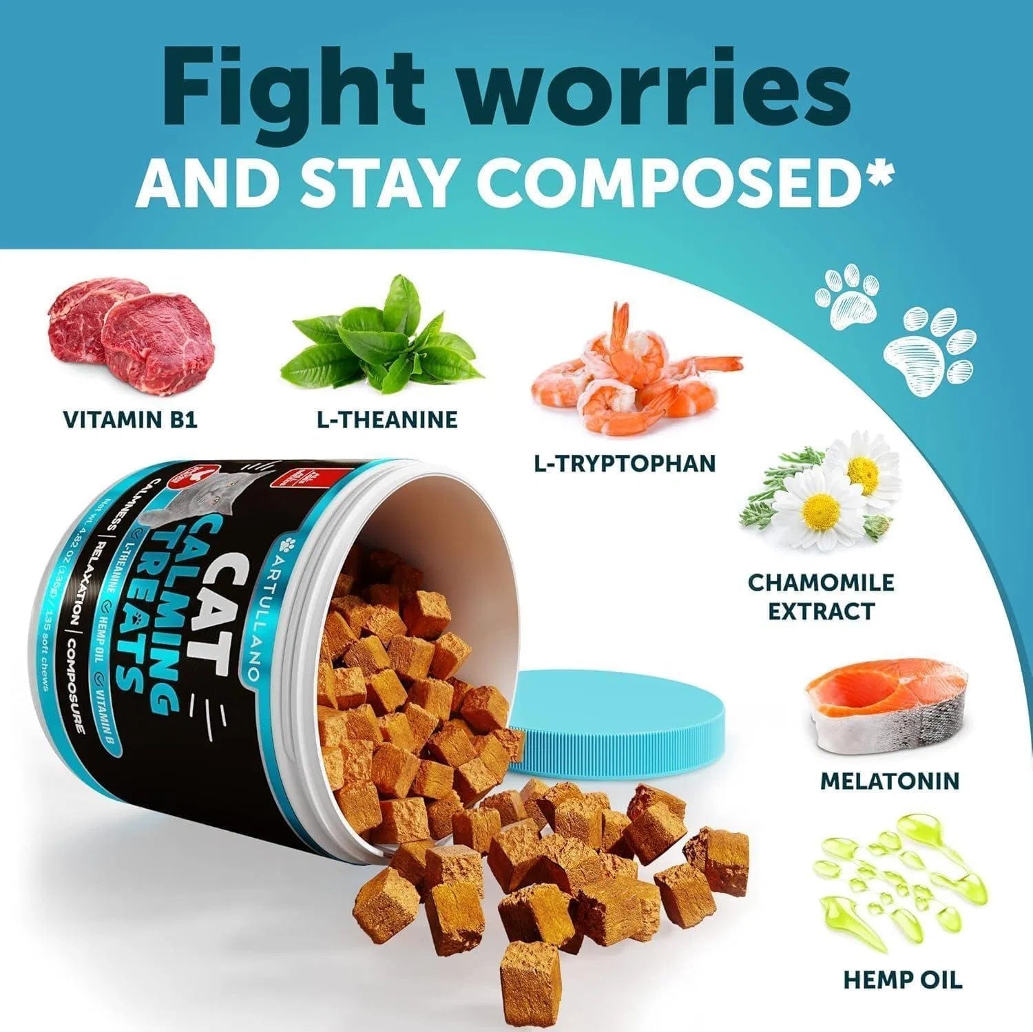 Hemp Calming Treats For Stress & Anxiety Relief For Cats