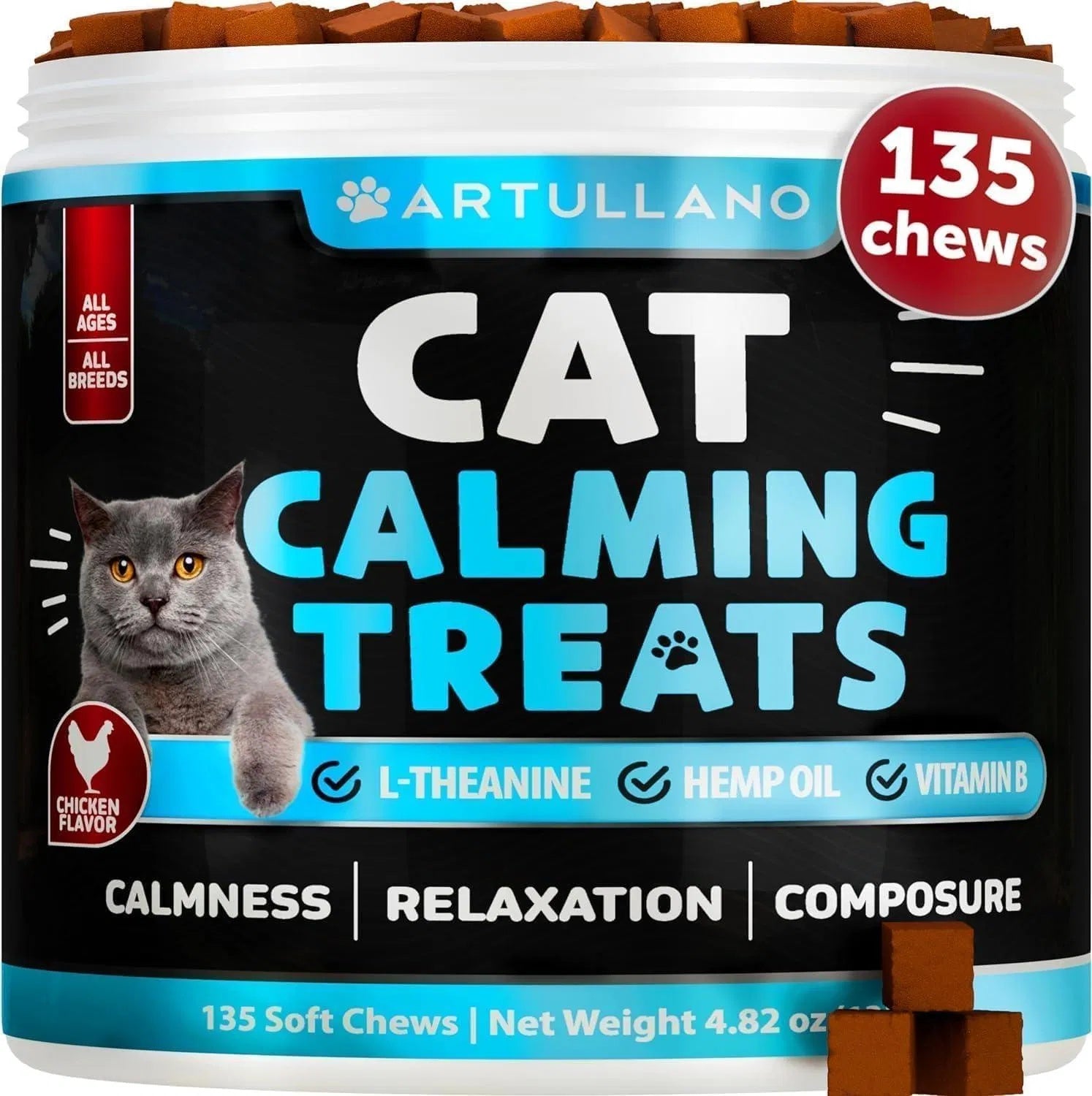 Hemp Calming Treats For Stress & Anxiety Relief For Cats